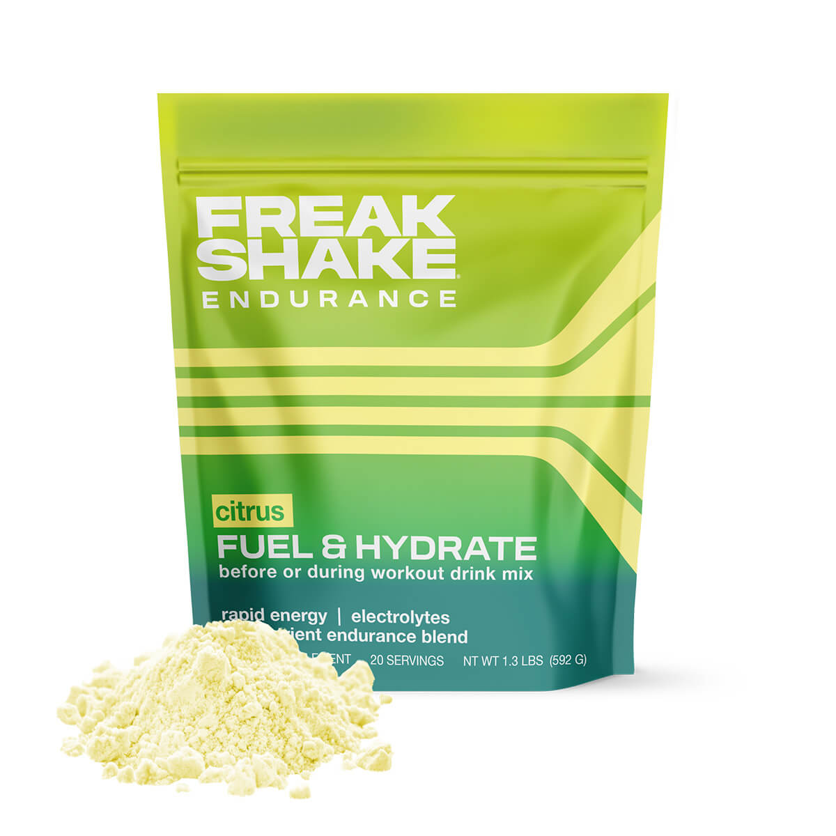Freak Shake Endurance Fuel Hydrate Rapid Energy Endurance Blend Electrolyte Powder for long distance running and rowing water bottles and hydration packs - 20 serving bag