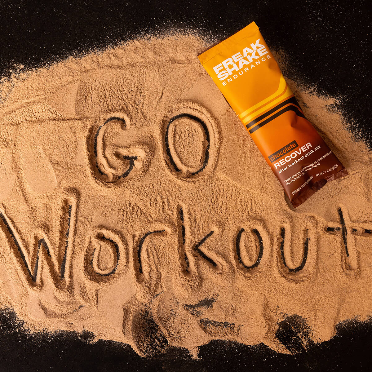 Freak Shake Endurance Chocolate Plant Protein and Carb Recovery Shake for Long Distance Running Rowing Muscular Endurance - Single Serving Packet Go Workout