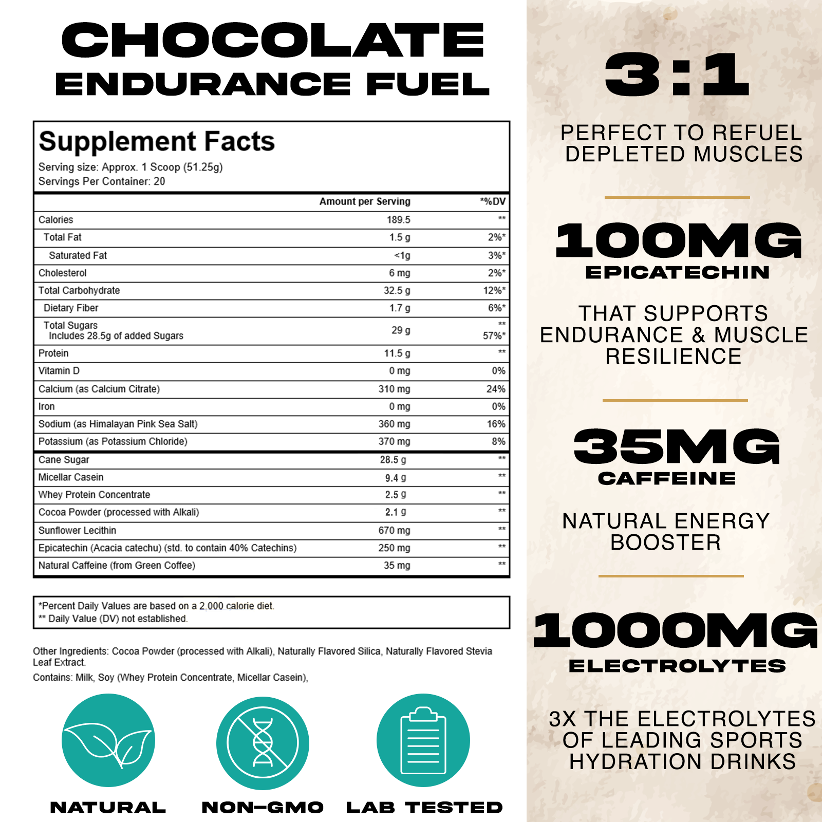 Chocolate Endurance Drink Mix - 20 Serving Tub