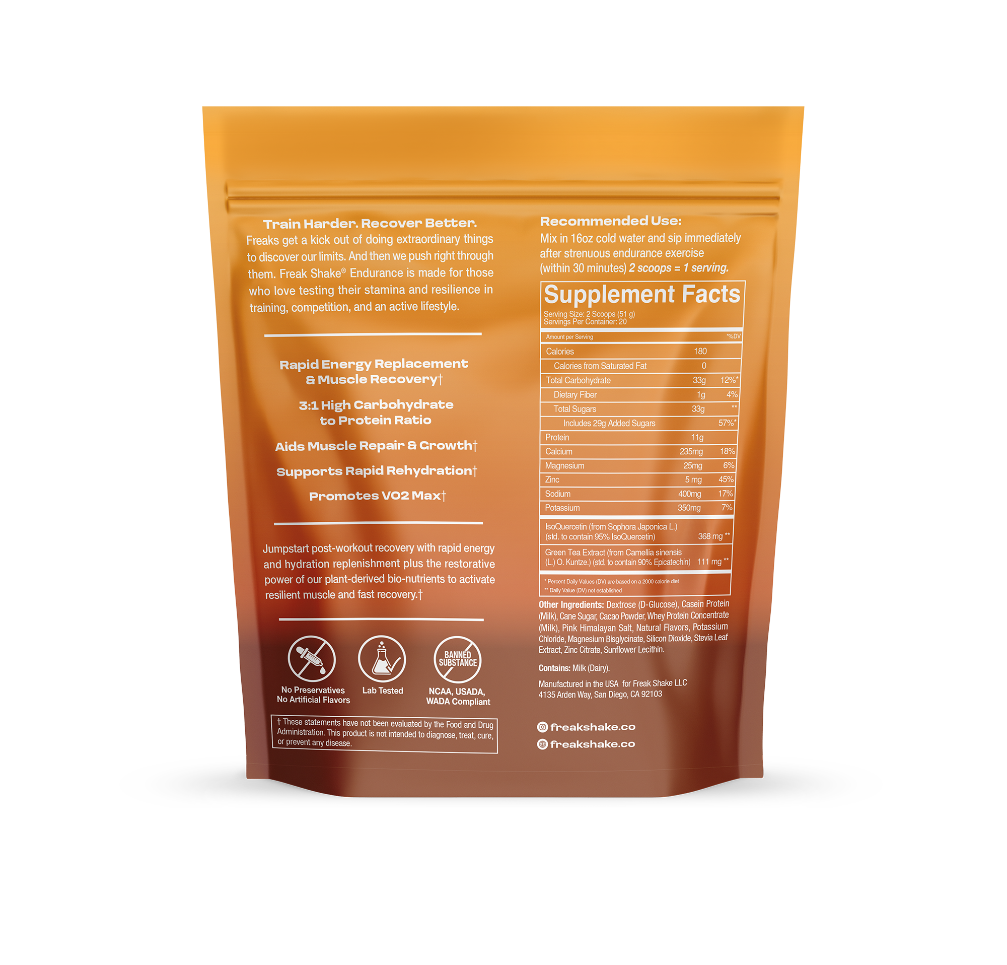 RECOVER DRINK MIX - Chocolate <br> 20 serving